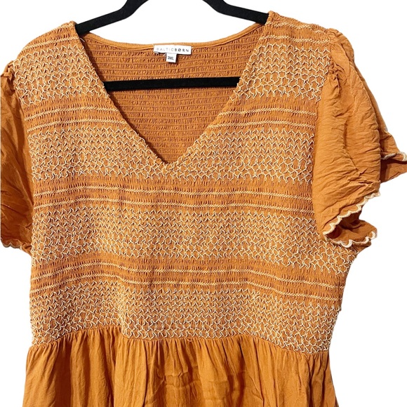 Baltic Born Orange Midi Dress with Pockets - Picture 2 of 3